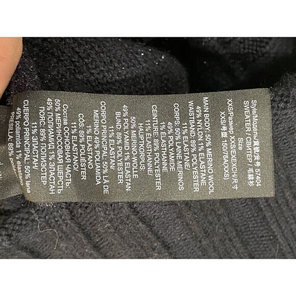 NWOT TORY BURCH Lurex Size XXS Merino Wool Sweater Midi Skirt Navy MSRP $398 - Picture 8 of 10